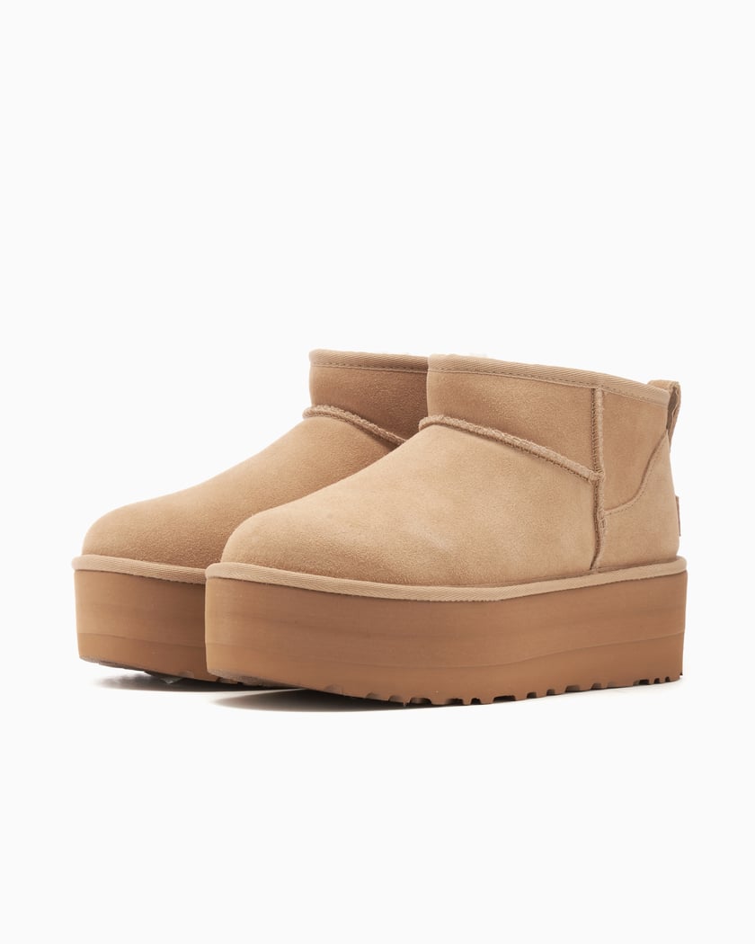 UGG Women s Classic Ultra Mini Platform Boots Beige 1135092 SAN FOOTDISTRICT