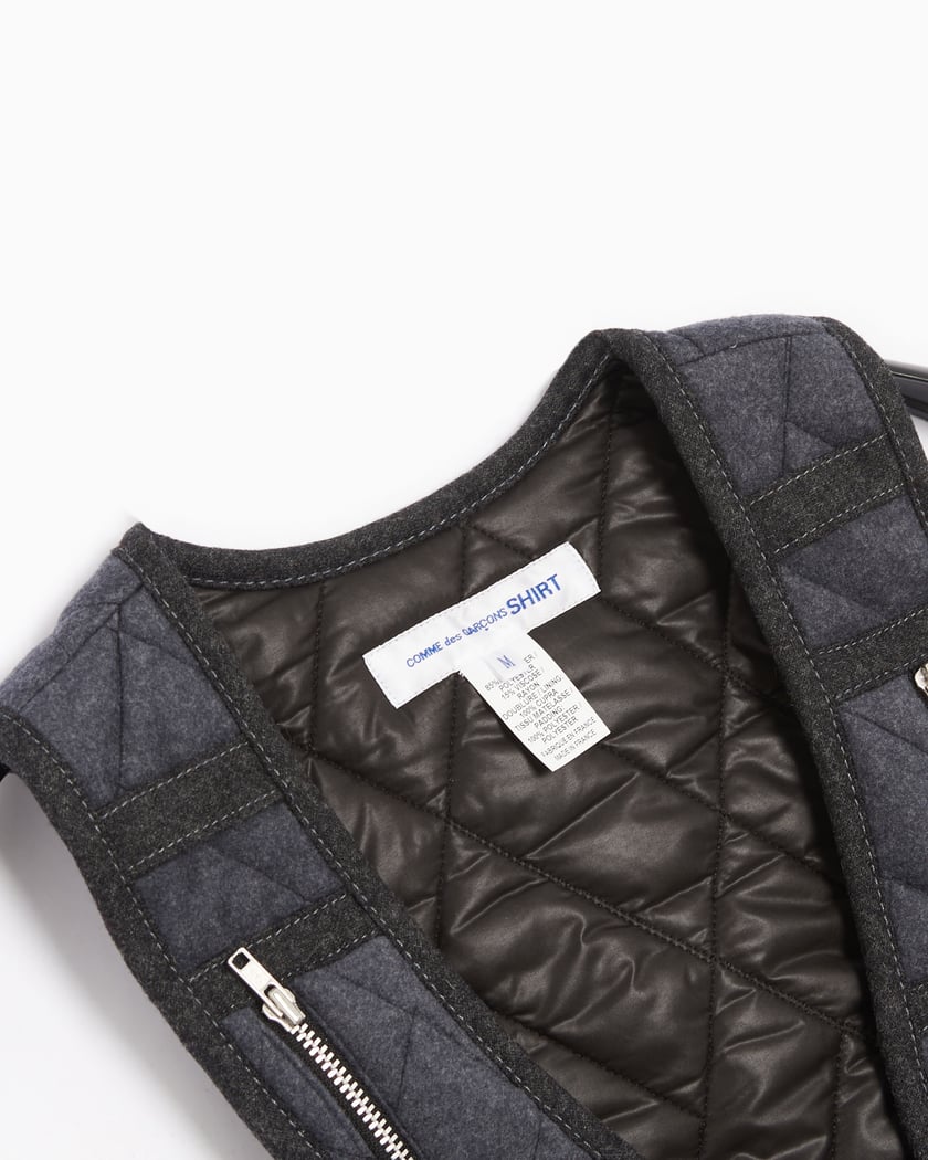 Comme Des Garcons Shirt Men s Woven Vest Blue FJ V002 W22 1 FOOTDISTRICT
