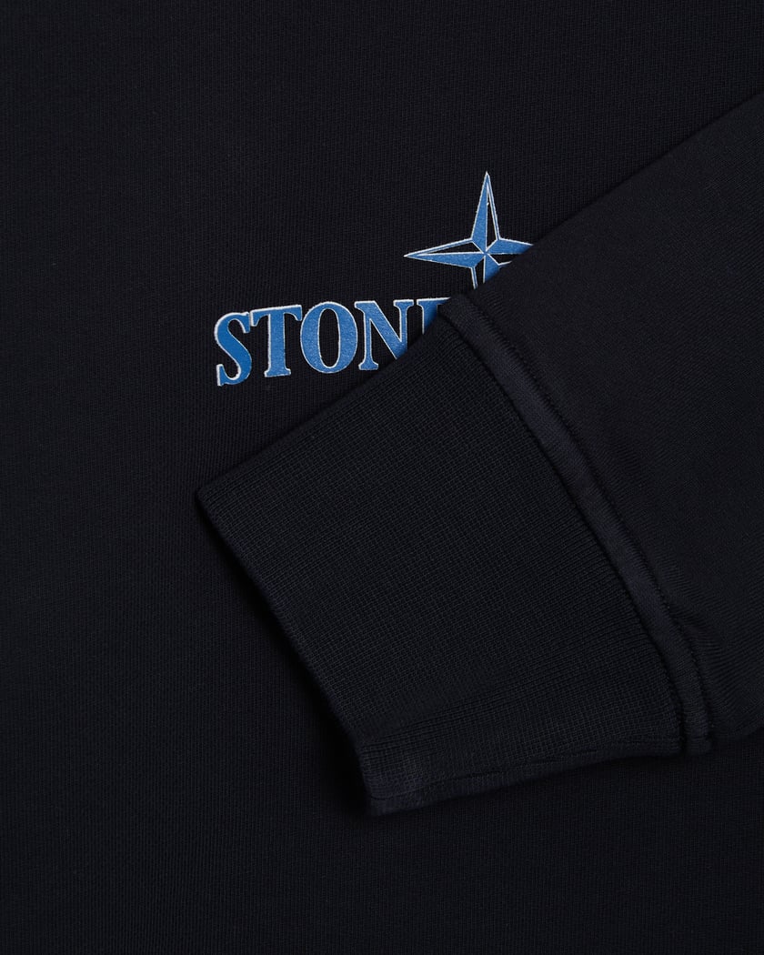 Stone Island Logo Men's Sweatshirt Blue 811566182-V0029