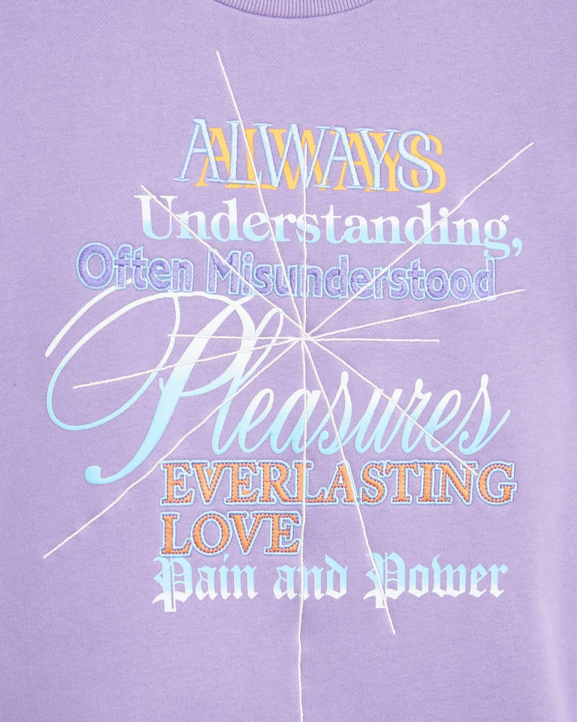Pleasures Faith Men's Sweatshirt Purple P21W027-PURPLE