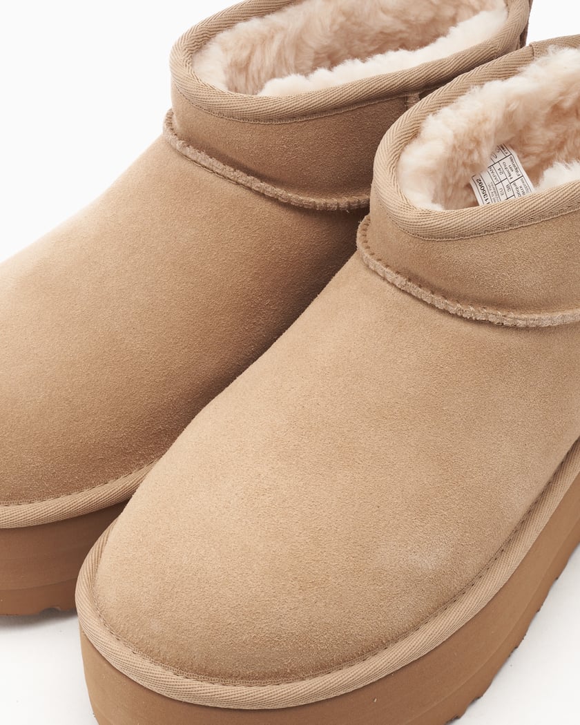 UGG Women s Classic Ultra Mini Platform Boots Beige 1135092 SAN FOOTDISTRICT