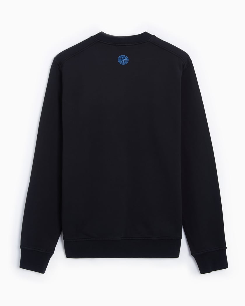 Stone Island Logo Men s Sweatshirt Blue 811566182 V0029 FOOTDISTRICT