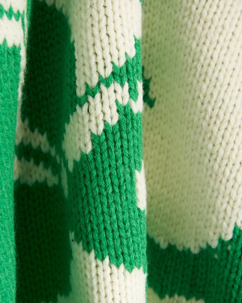 Pleasures Smoke Men's Knitted Varsity Jacket Green P23W035 Pleasures Smoke Men's Knitted Varsity Jacket Green P23W035