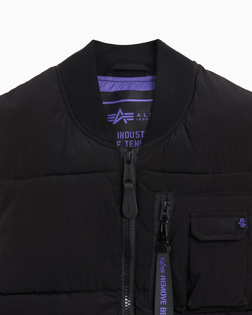 Alpha Industries Men's MA-1 Mod Water Resistant Vest - Black - Waistcoats