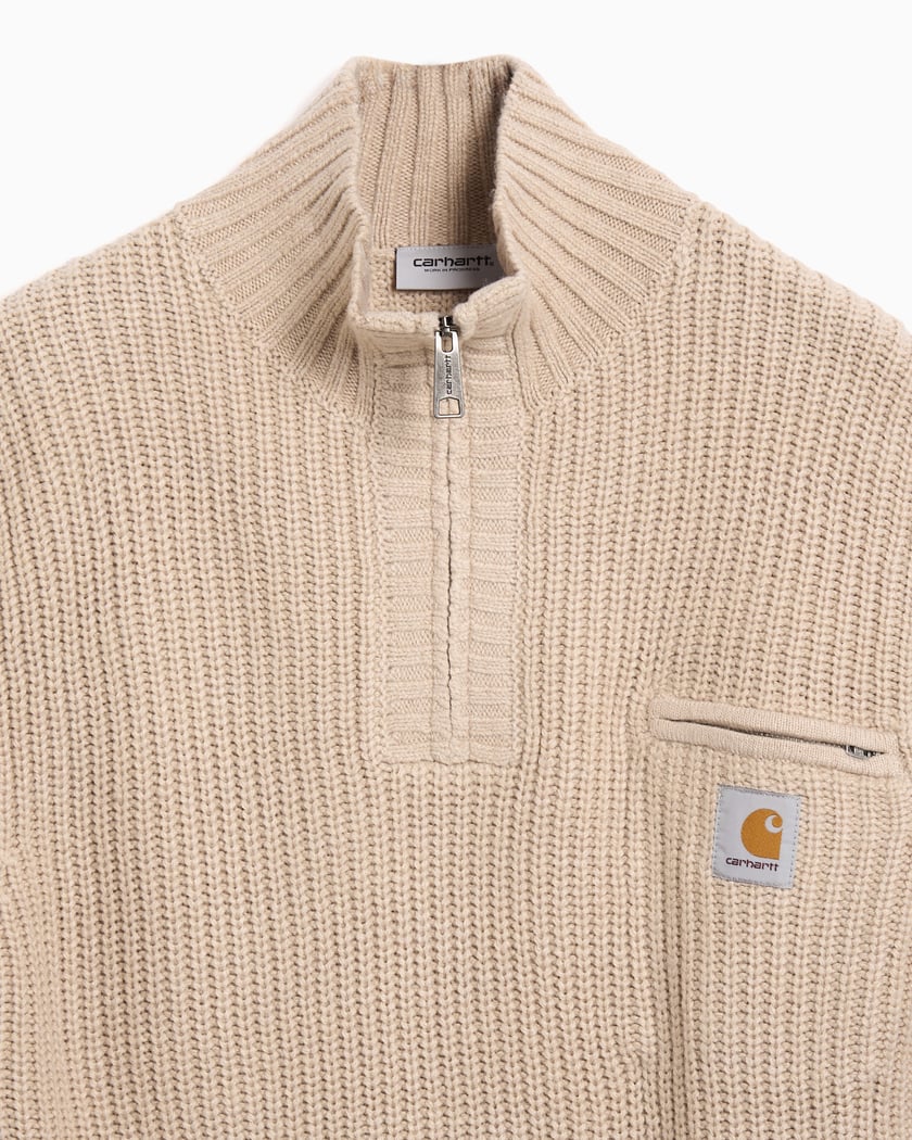 Carhartt WIP Detroit Half Zipper Relaxed Men's Sweater Beige