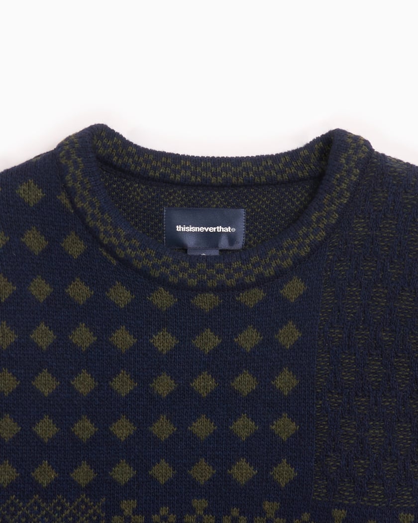 thisisneverthat® Block Men's Knit Sweater Blue TN243KKNPK06
