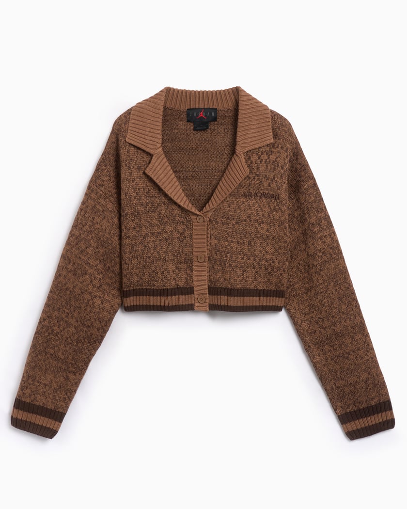 Jordan Crop Women's Cardigan Brown FZ4195-223 | FOOTDISTRICT