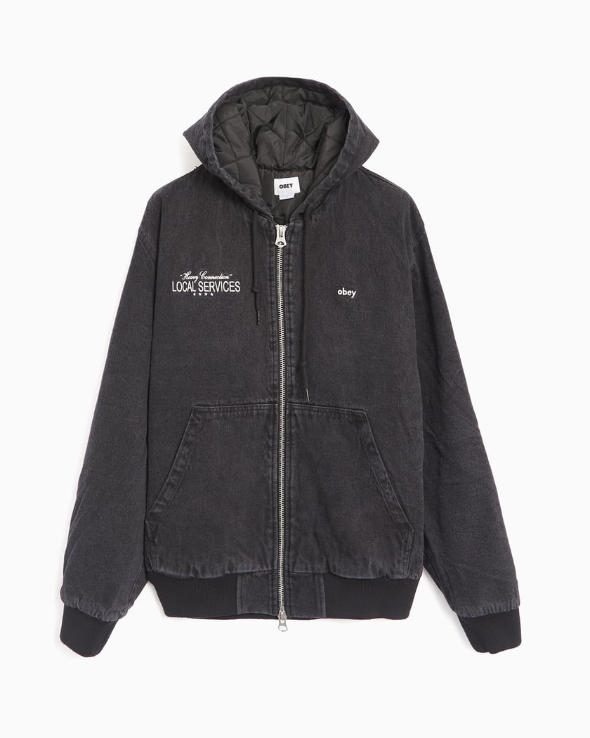 OBEY Clothing Local Service Men s Hooded Jacket Gray 121800578 FBL FOOTDISTRICT