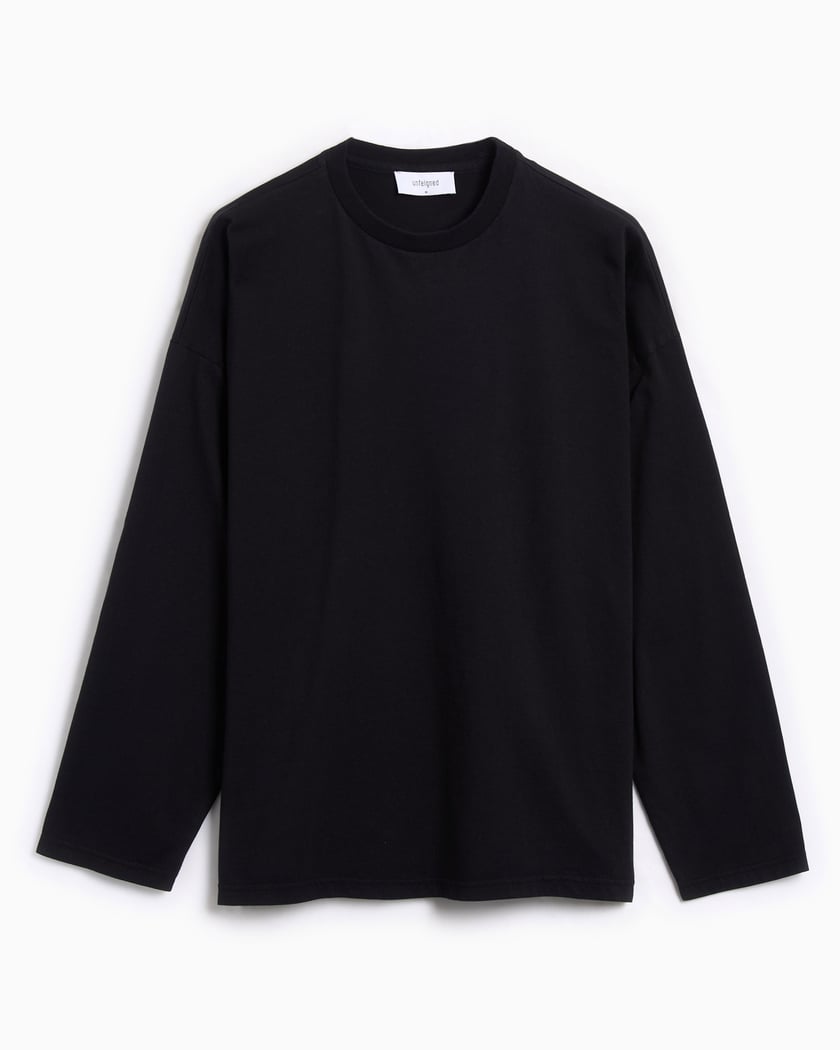 unfeigned Long-Sleeved Oversize Men's T-Shirt Black LSOTS30