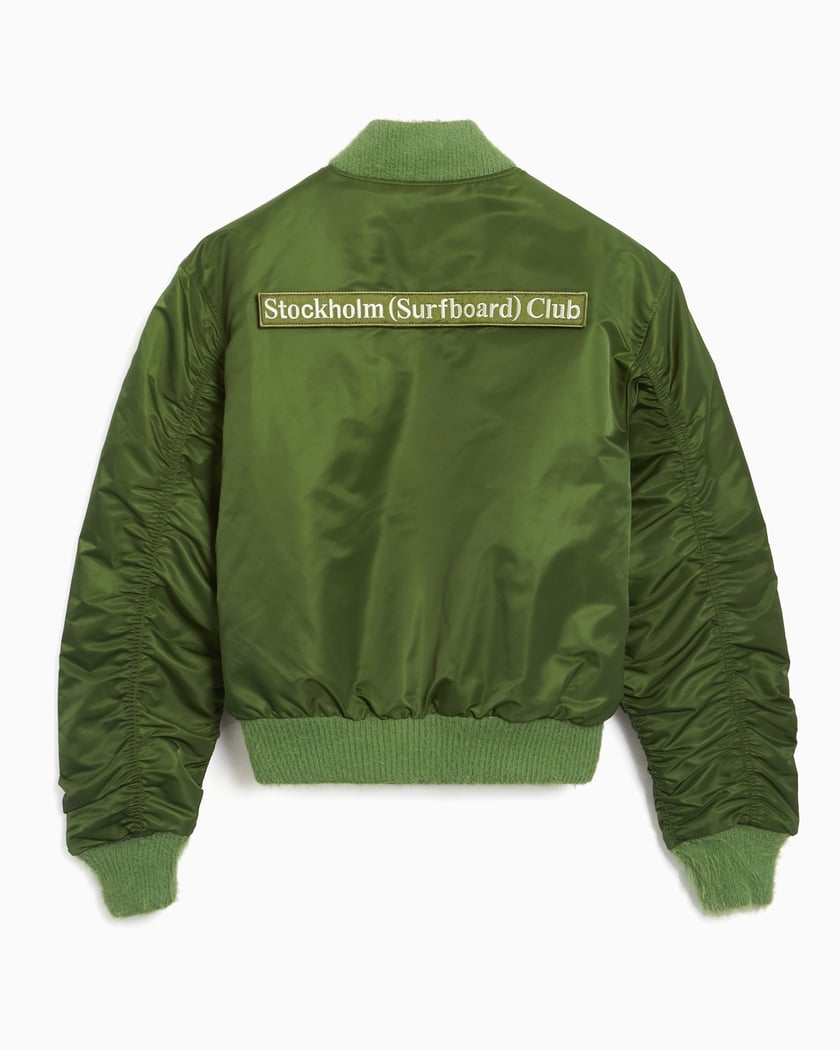 Stockholm (Surfboard) Club Men's Nylon Bomber Jacket Green U3000101-Green |  FOOTDISTRICT