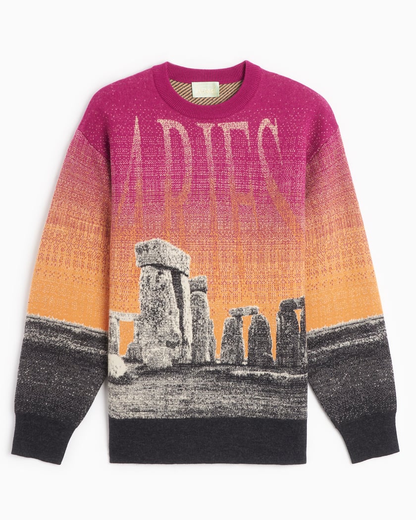 Aries Henge Unisex Knit Sweater Multi FUAR20040-MLT Aries Henge Unisex Knit Sweater Multi FUAR20040-MLT