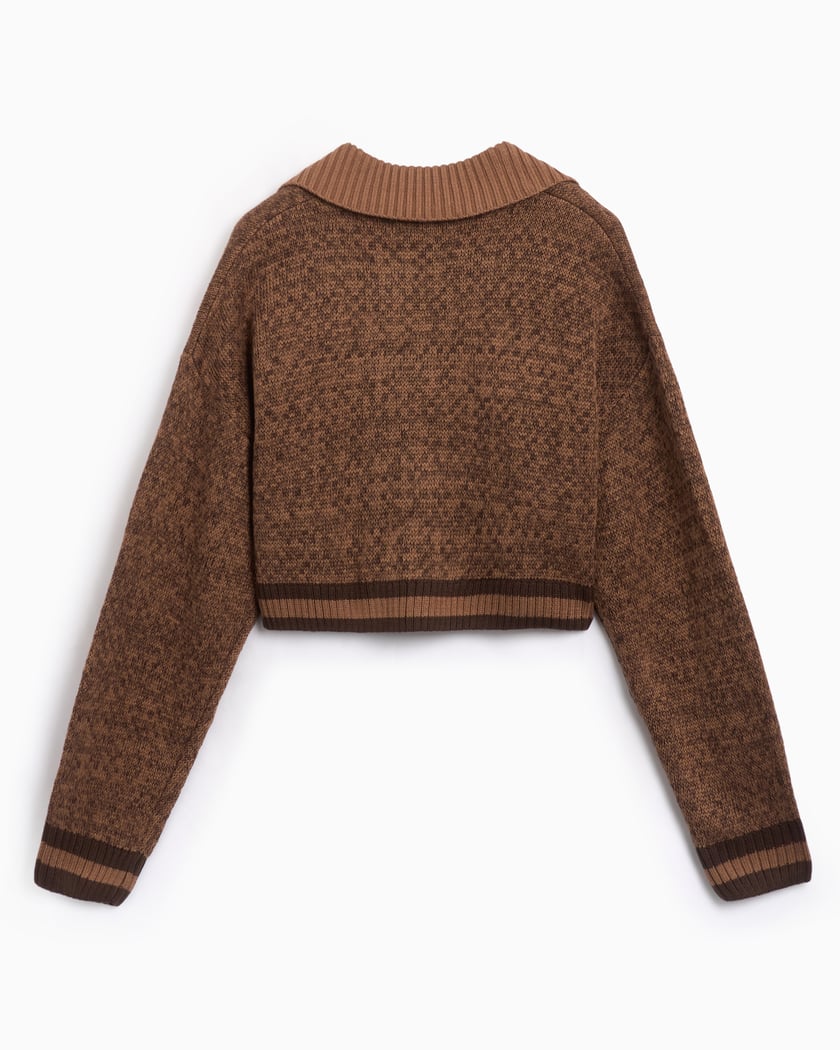 Jordan Women's Knit Cardigan Crop Women's Cardigan Brown