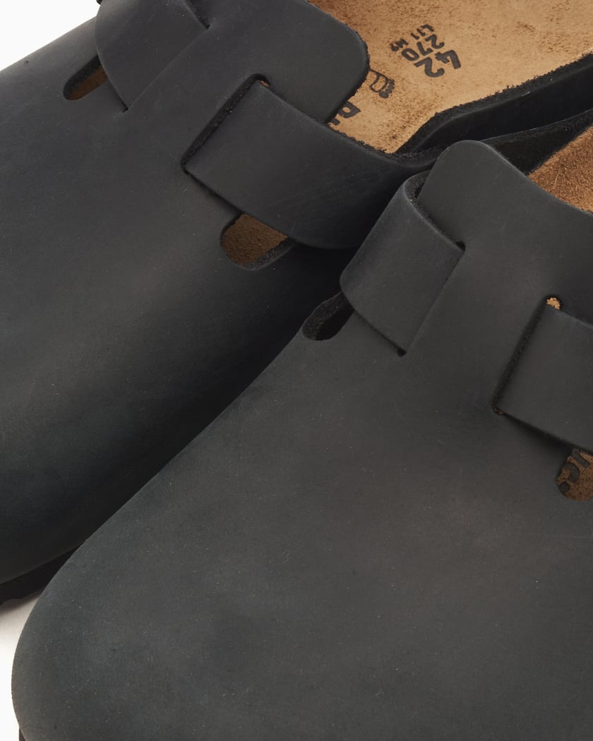 BIRKENSTOCK Boston Natural Leather Oiled Regular Black 59461