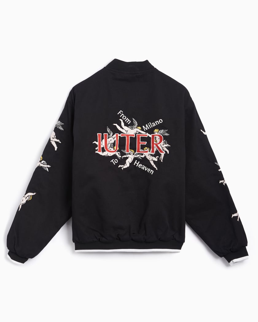 Iuter Heaven Men s Varsity Jacket Nero 24WIJW20 BLACK FOOTDISTRICT