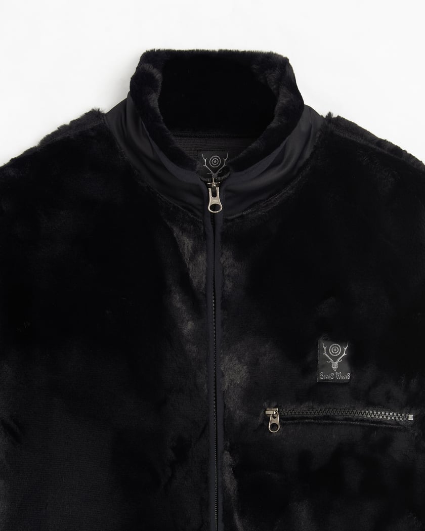 South2 West8 Piping Men's Micro Fur Jacket Men's Jacket Black