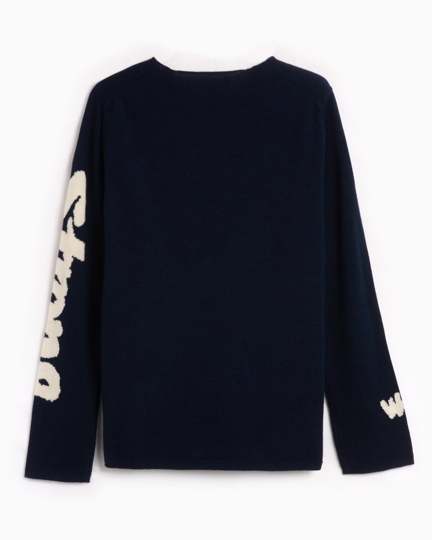 Comme Des Garcons Shirt Strong Will Men s Knit Sweater Blue FN N006 W24 2 FOOTDISTRICT