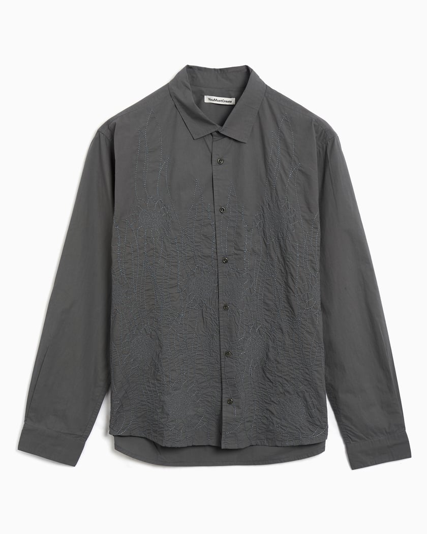 YMC Curtis Relaxed Men's Shirt Gray P2ZAQ-GUNMETAL FOOTDISTRICT