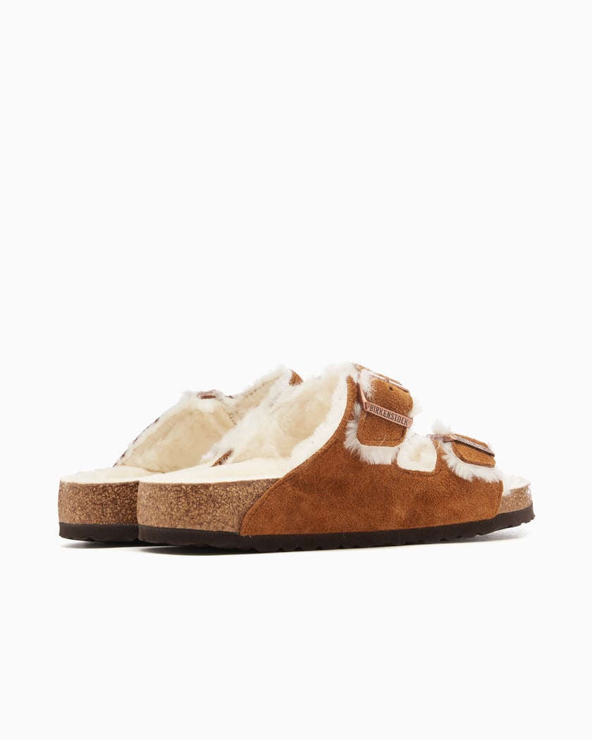 BIRKENSTOCK Arizona Shearling Suede Leather Regular Braun 1001128 FOOTDISTRICT