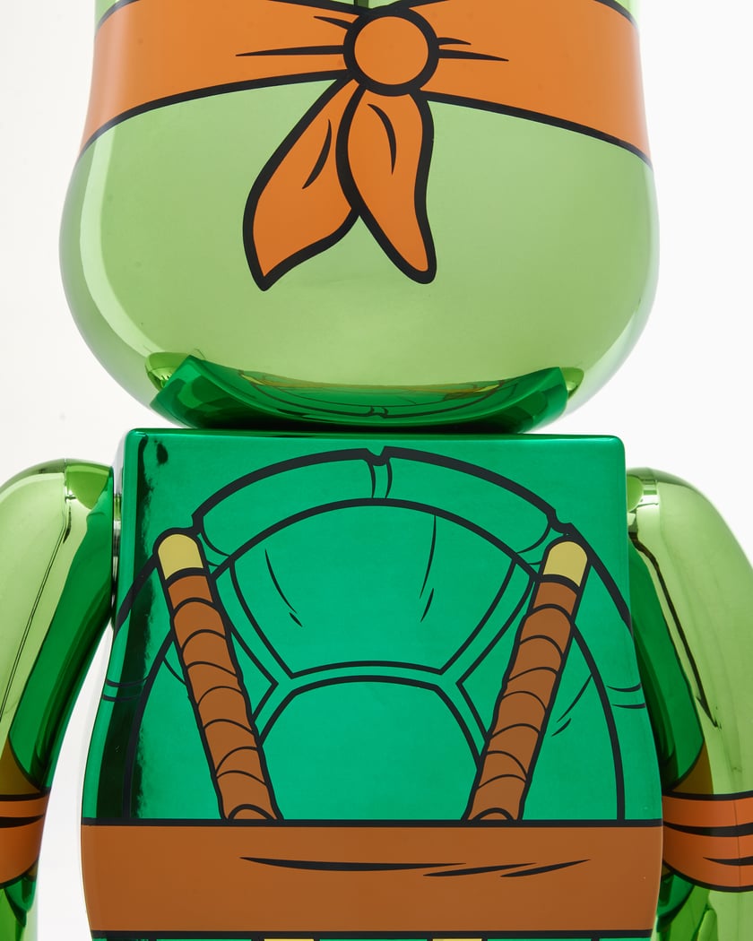 Medicom Toy Be@rbrick Michelangelo Chrome Ninja Turtles 100% Green  1000MICHELANGELO-ASS | FOOTDISTRICT