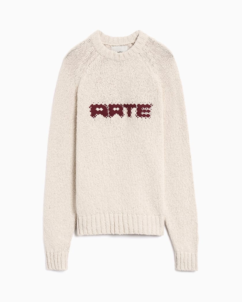 Arte Antwerp Pixel Front Logo Men's Sweater Beige AW25-226K-Cream