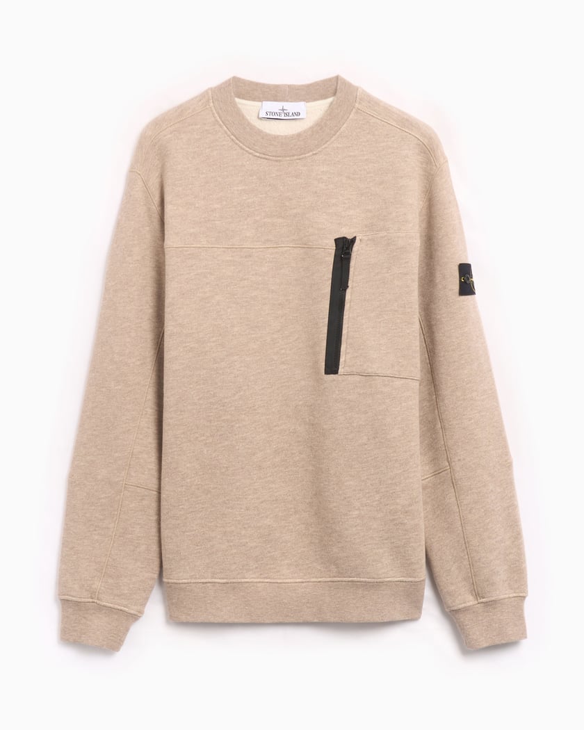 Stone Island Pocket Men s Fleece Sweatshirt Beige 811565338 V0094 FOOTDISTRICT