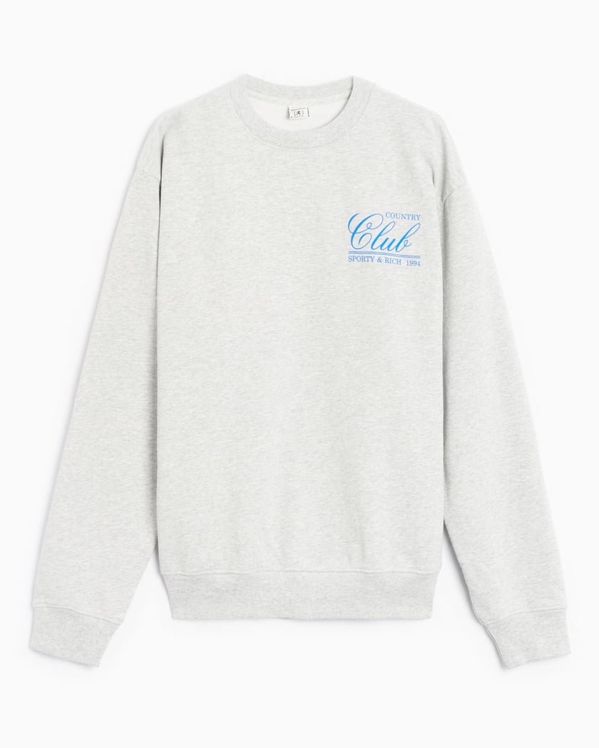 Sporty & Rich 94 Country Club Unisex Sweatshirt Gray CR856HG