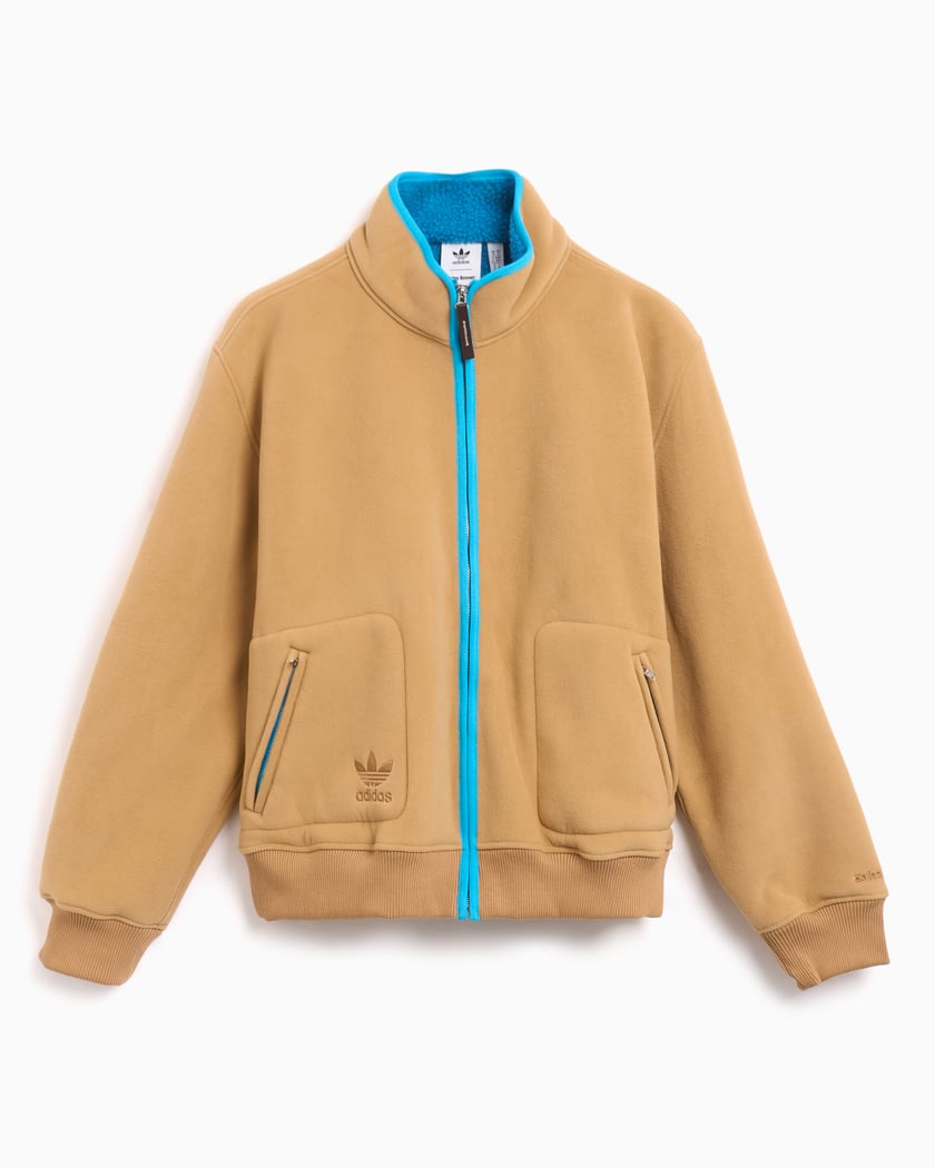 adidas Originals x Wales Bonner Men s Fleece Jacket Beige JJ2937 FOOTDISTRICT