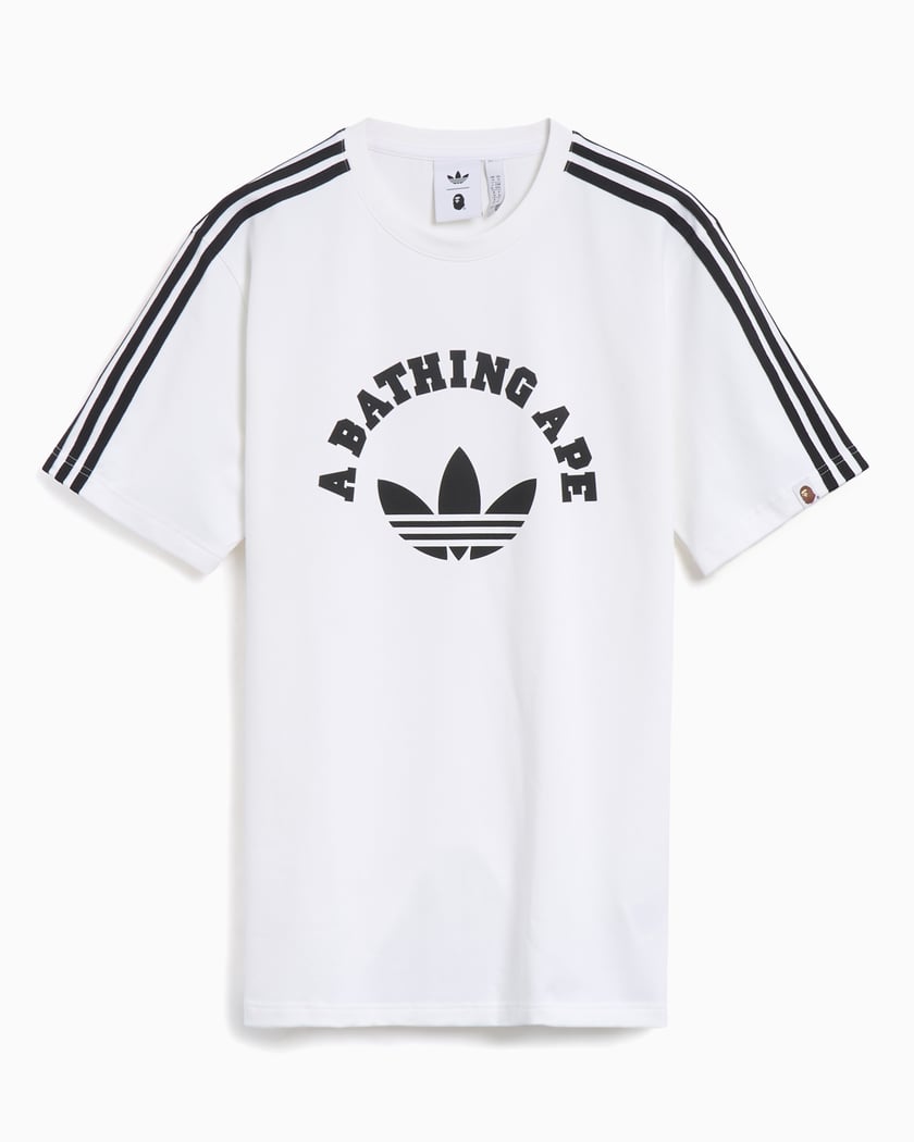 売れ筋がひ！ adidas Originals JN7120 White T-Shirt Men's BAPE x トップス