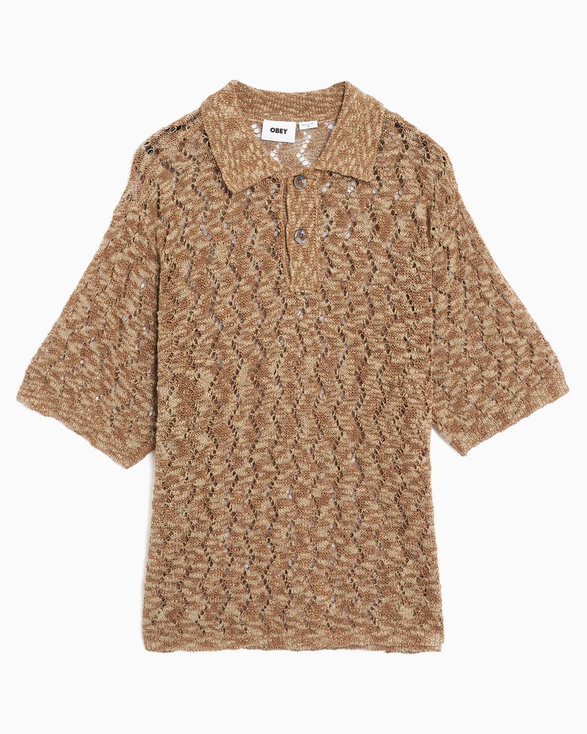 OBEY Clothing Andre Men's Polo Sweater Men's Polo Shirt Brown