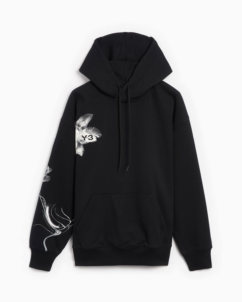 adidas Y-3 Unisex Graphic French Terry Hoodie Black IN4335