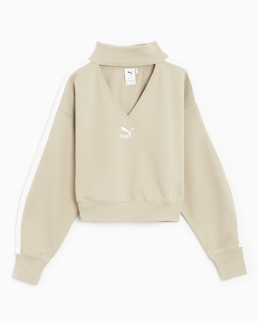 Puma LUXE SPORT T7 Women's Sweatshirt Beige 536986-68 | FOOTDISTRICT