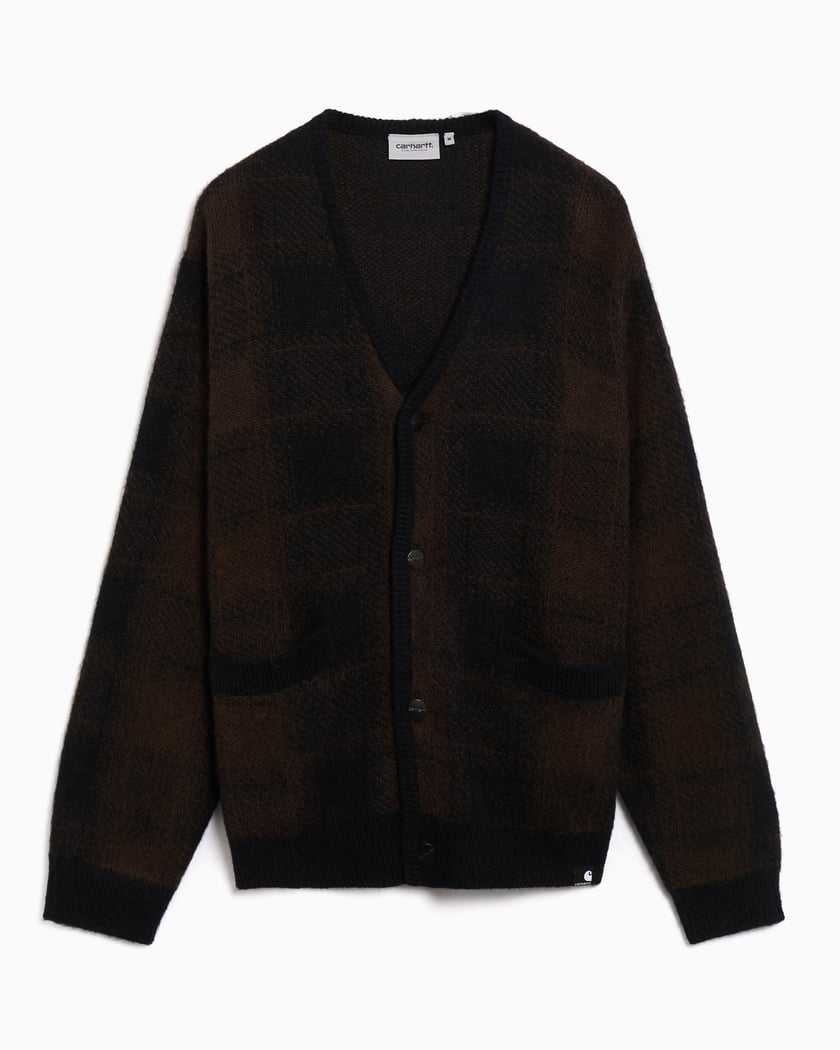 carhartt WIP ブラウン柄セーター Carhartt WIP Everson Plaid Relaxed Men's Cardigan Brown I035978