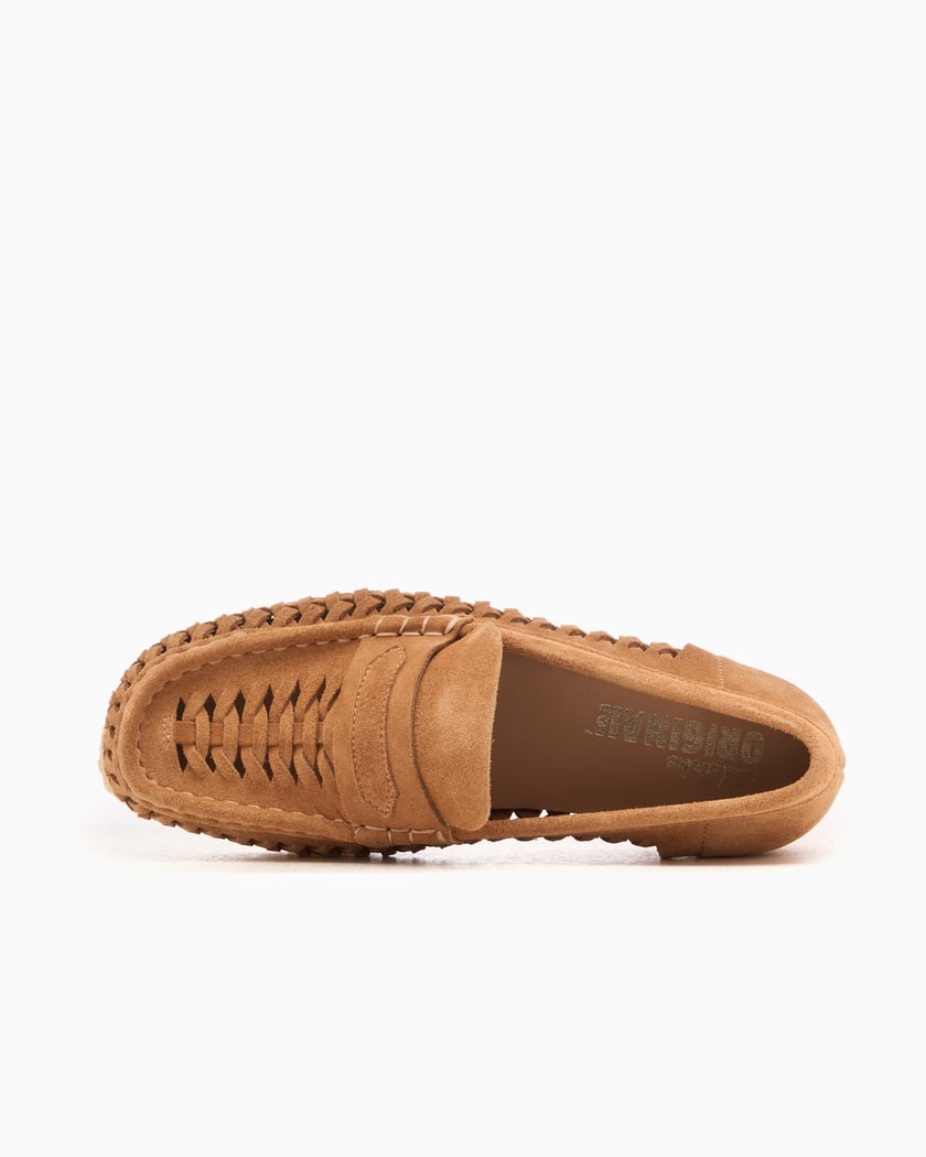 Clarks Wallabee Loafer Women's Weave Suede Women's Shoes Brown