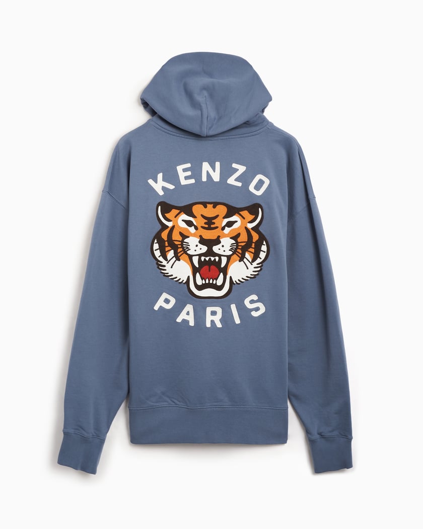Kenzo Lucky Tiger Men s Hoodie Blue FE58SW0114MF 67 FOOTDISTRICT