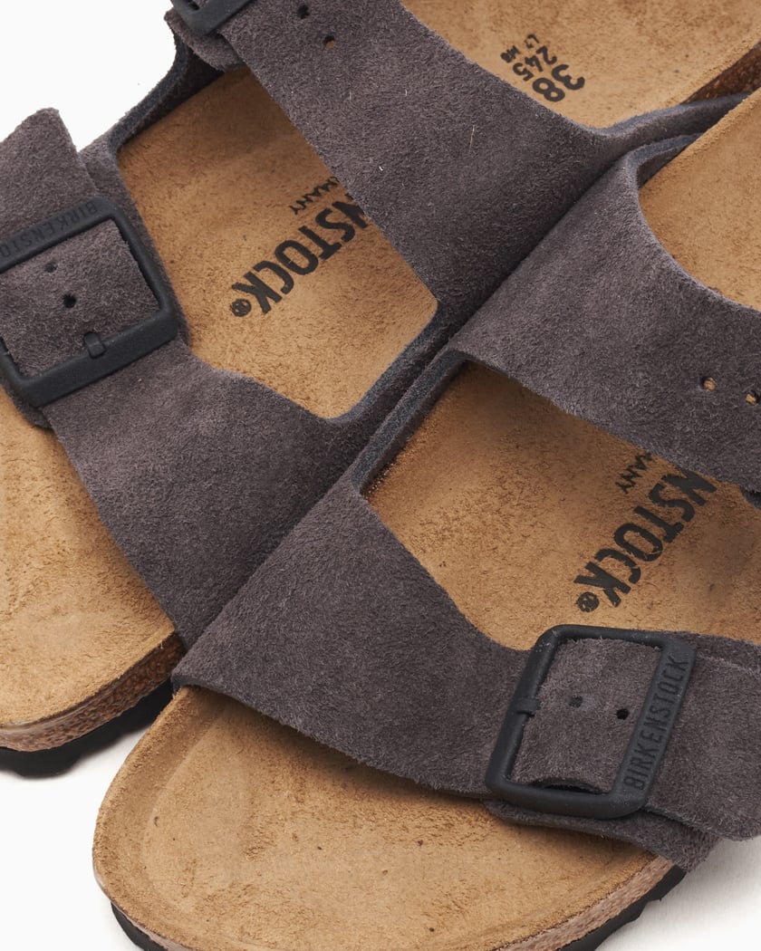 BIRKENSTOCK Arizona Suede Leather Narrow Grau 1028592 FOOTDISTRICT