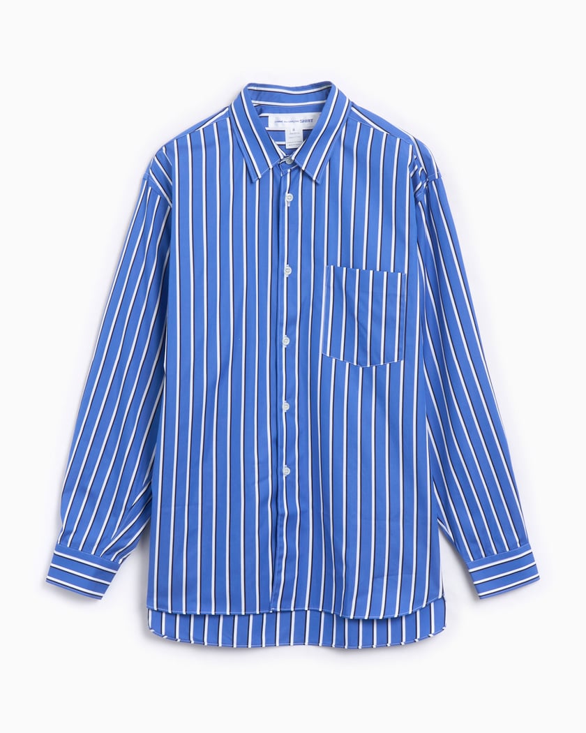 Comme Des Garçons Men's Long Sleeve Shirt Blue FZ-B115-PER Comme Des Garçons Men's Long Sleeve Shirt Blue FZ-B115-PER