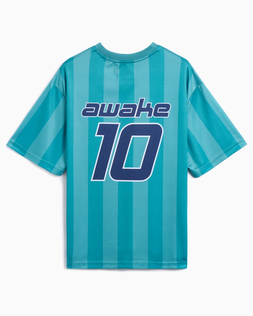 Tシャツ・カットソー Nav Official Celebration Streak Dye T-Shirt Awake NY Soccer Striped Relaxed Men's Jersey T-Shirt Blue