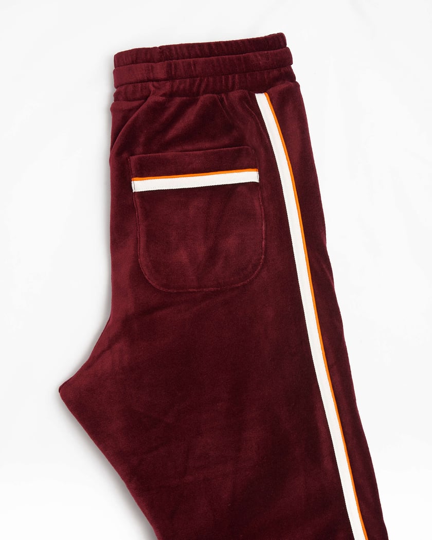 Casablanca Racing Velour Men s Track Pants Burgundy MF21 JTR 043 BURGUNDY FOOTDISTRICT