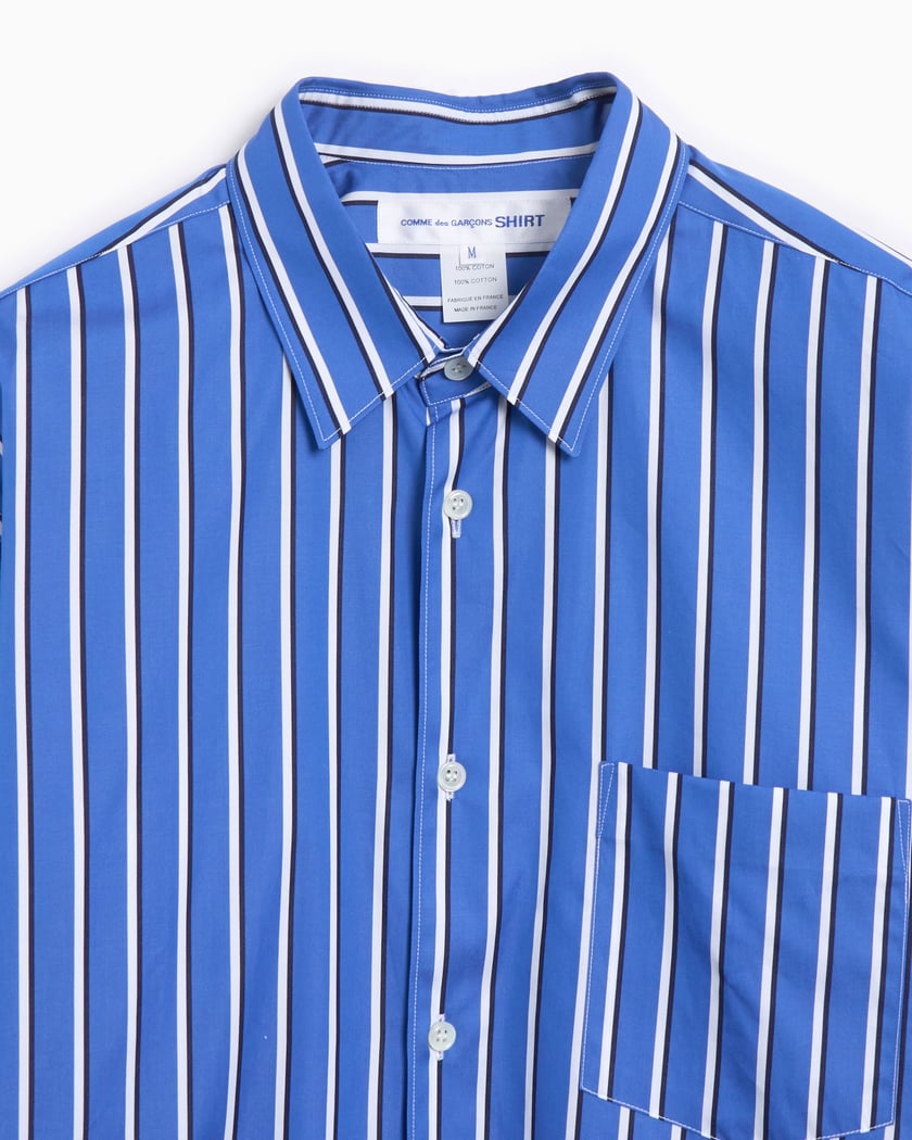 Comme Des Garçons Men's Long Sleeve Shirt Blue FZ-B115-PER