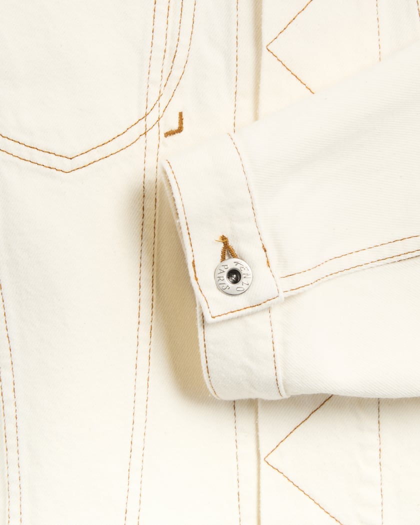 Kenzo Creations Men's Denim Jacket White FE55DV3026W4-WT