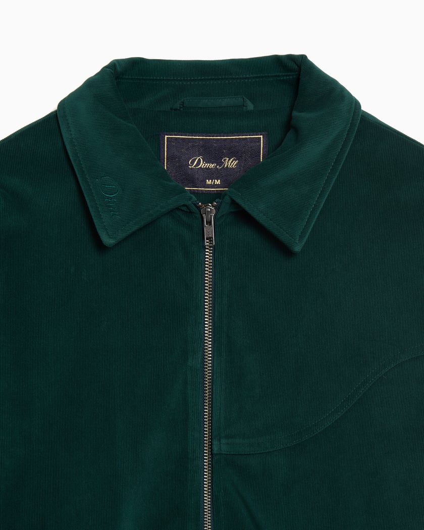 Dime MTL Cord Zip Men's Light Jacket Green DIMESP252EME | FOOTDISTRICT