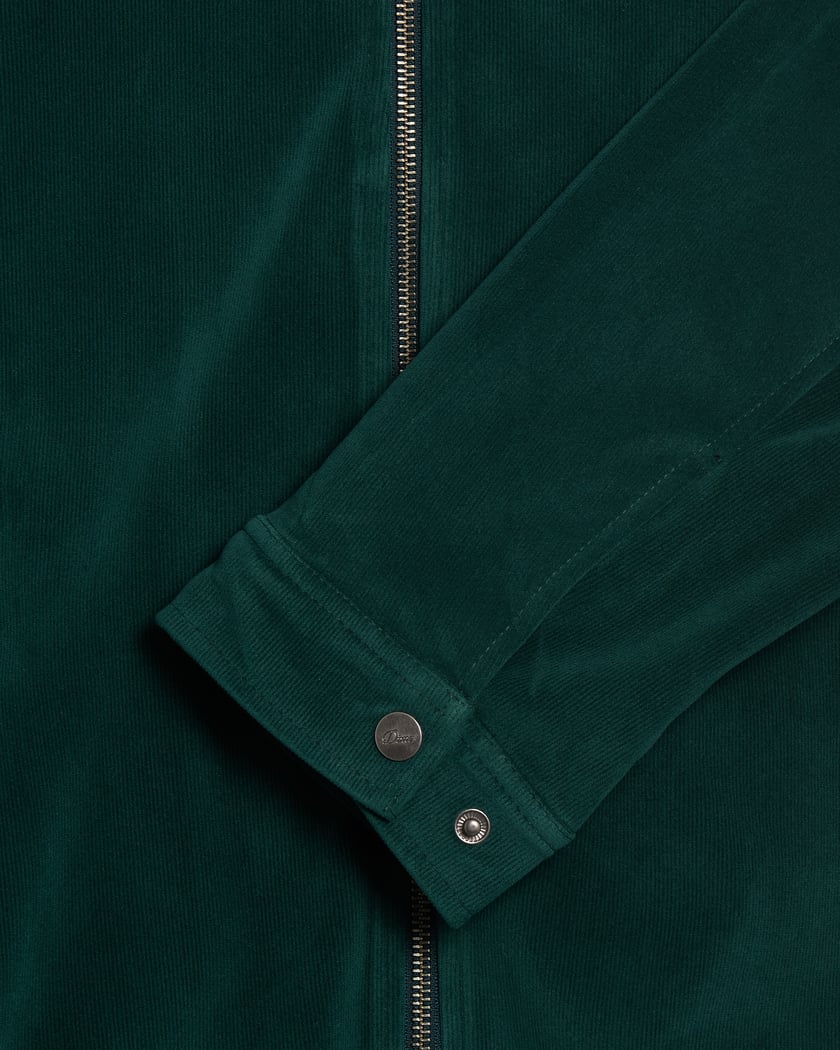 Dime MTL Cord Zip Men's Light Jacket Green DIMESP252EME | FOOTDISTRICT