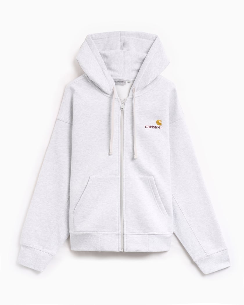 Carhartt WIP Hooded American Script Unisex Zip Hoodie Gray I033063 482XX FOOTDISTRICT