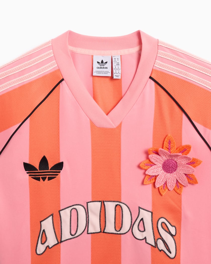 adidas Originals Damen-Jersey T-Shirt mit Streifen Pink KC0673