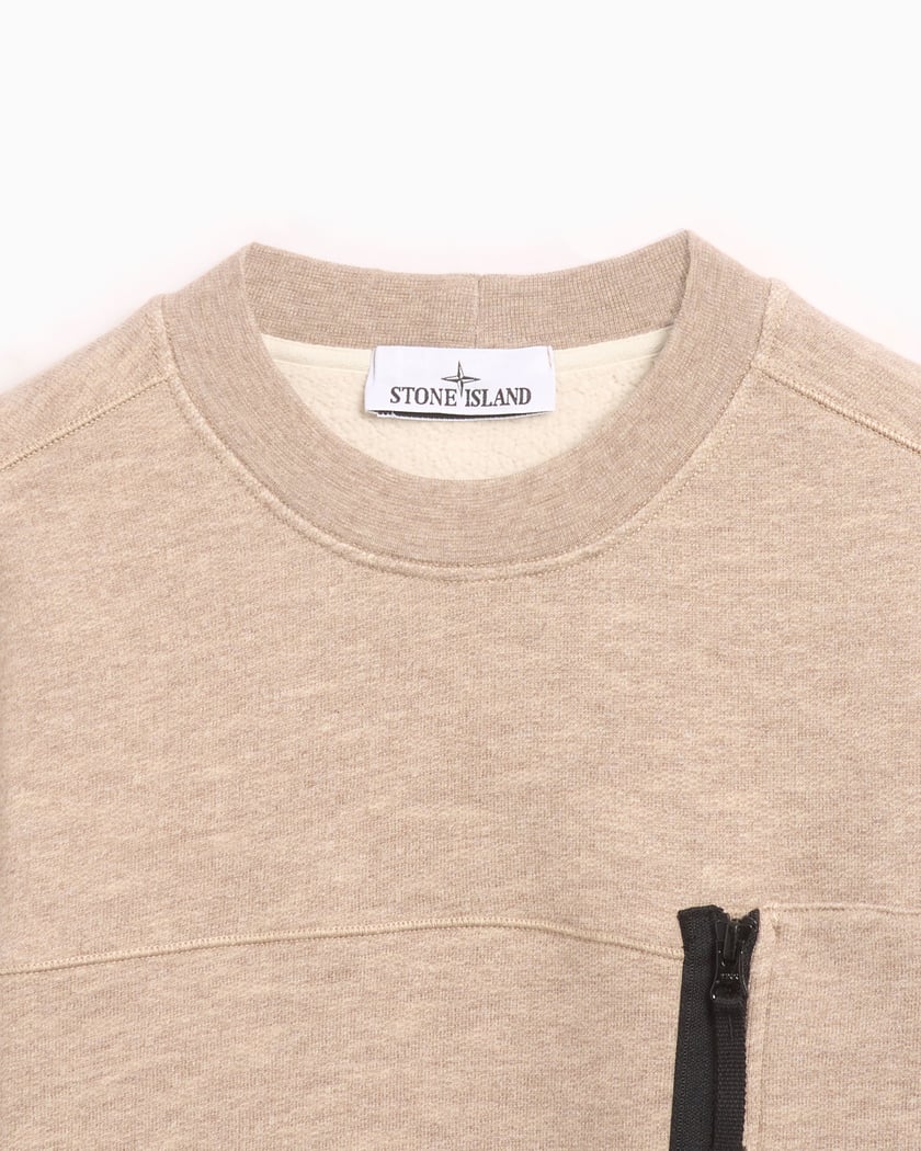 Stone Island Pocket Men s Fleece Sweatshirt Beige 811565338 V0094 FOOTDISTRICT