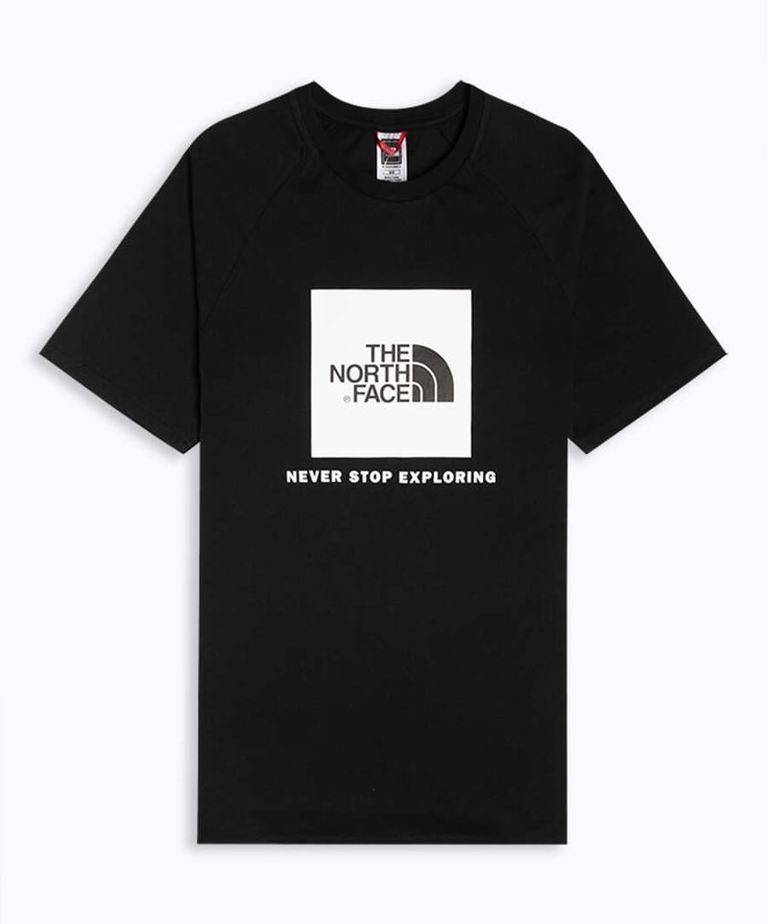 The North Face Raglan Red Box Men s Short Sleeve T Shirt Black NF0A3BQOKY41 FOOTDISTRICT