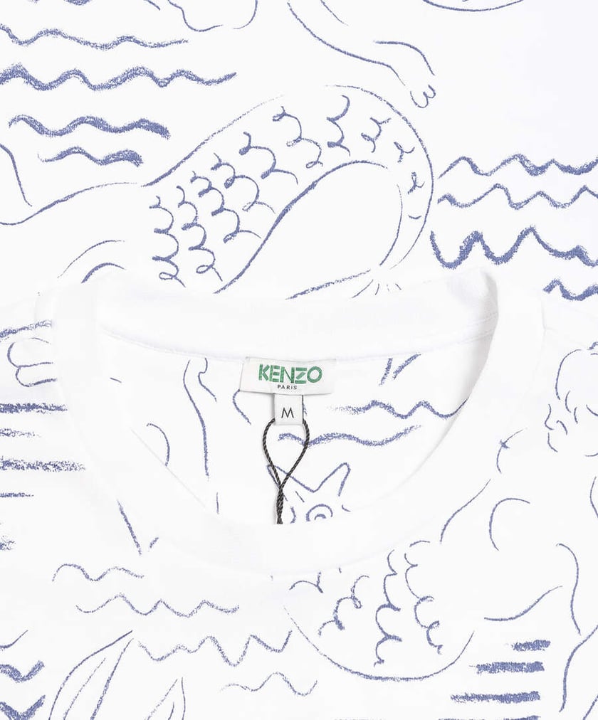 Kenzo Mermaids Men s Short Sleeve T Shirt Multi FA55TS0434SC 01