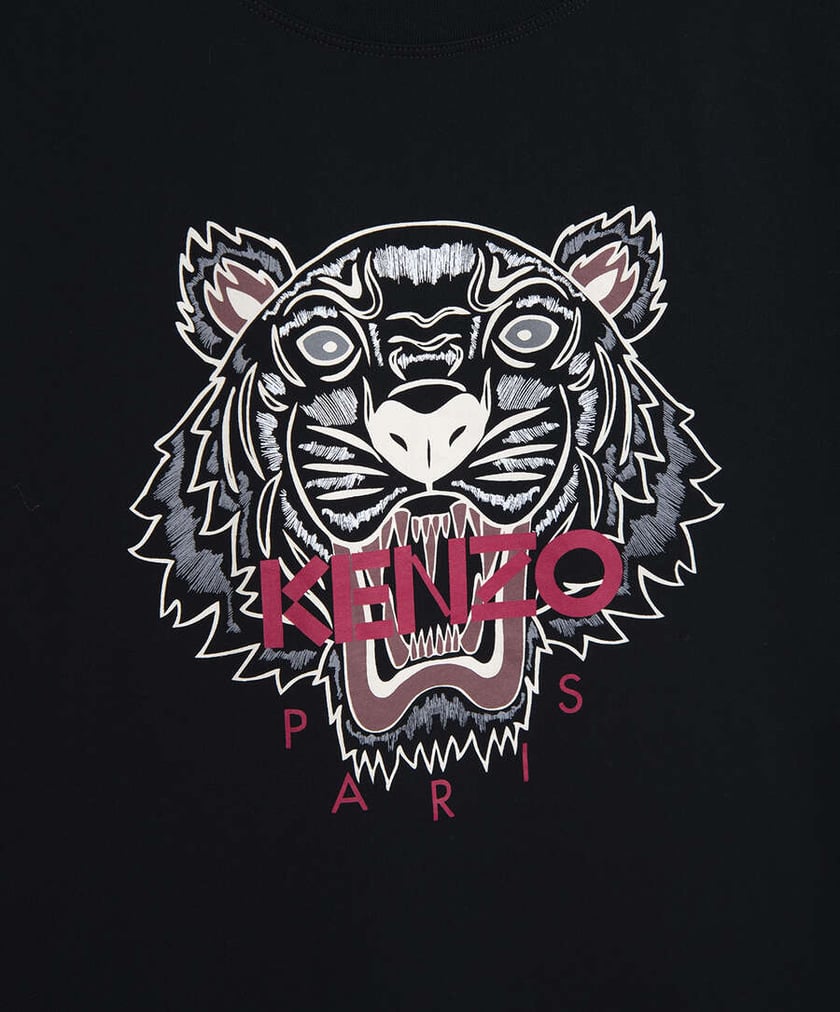 Kenzo Tiger Damen T Shirt Schwarz FA62TS8464YB 99 Online