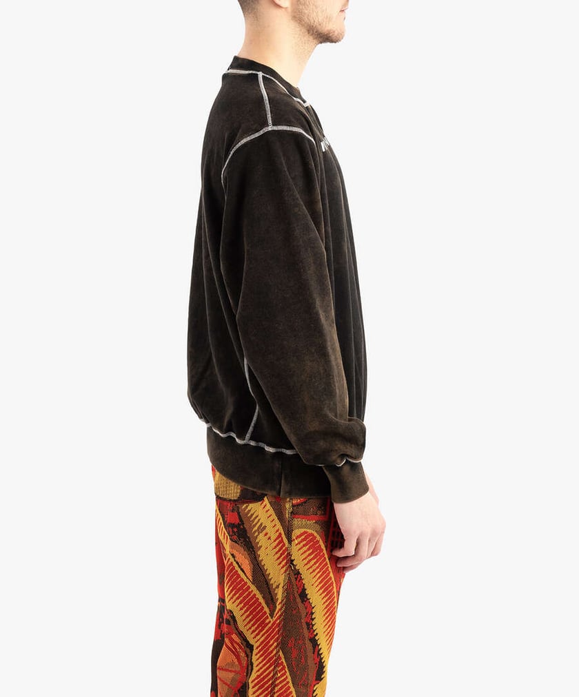 Felpa United Standard Acid Wash Logo Uomo Multi 20SUSSC02 BLK