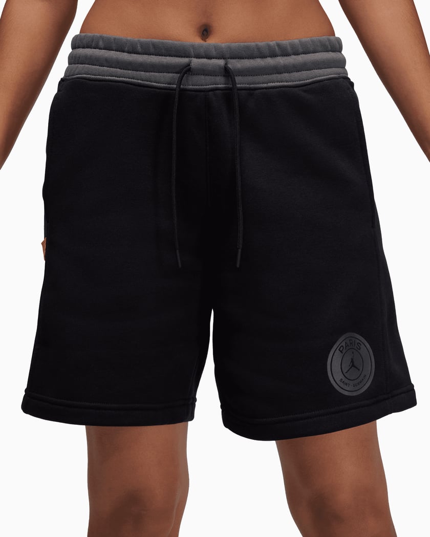 Jordan x PSG 23 Women s Fleece Shorts Black DZ3269 010 FOOTDISTRICT